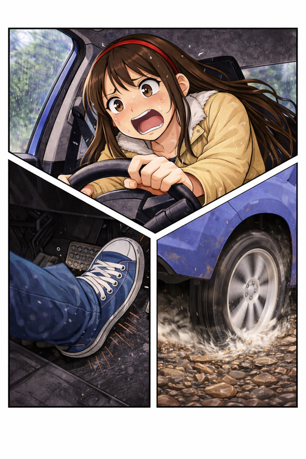 car stuck girl 4