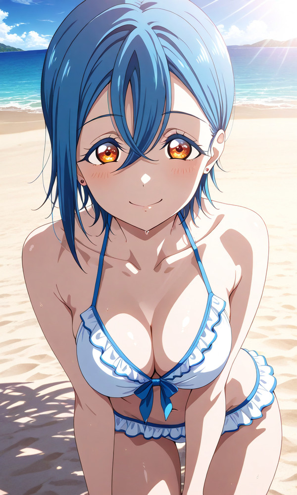 くそ寒いので推しキャラの水着姿を描きました(その2)