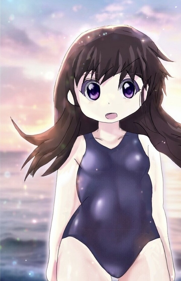 スクール水着少女