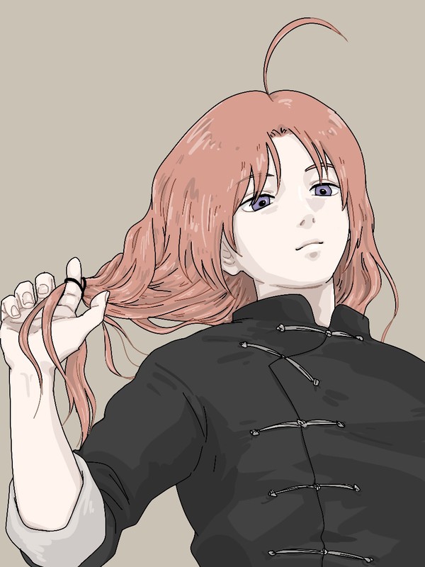 三つ編み解いてもろた
