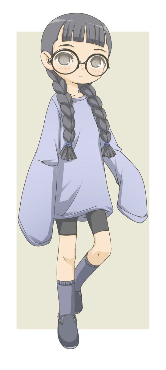 三つ編みメガネガール