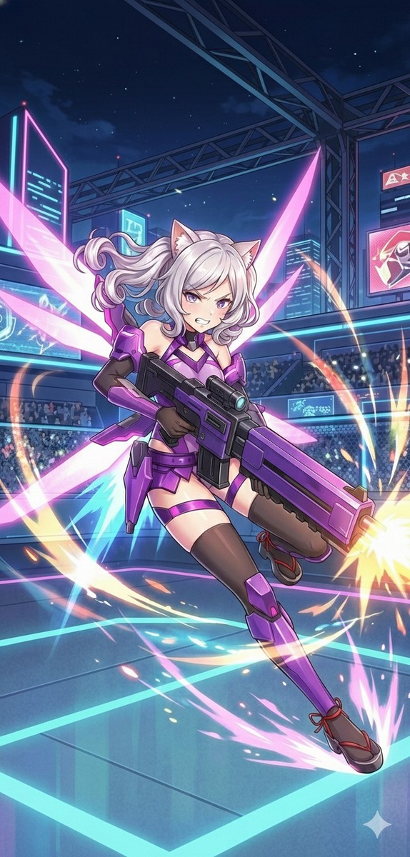 エレコドのサブ垢の子。マシンガンを撃つ。