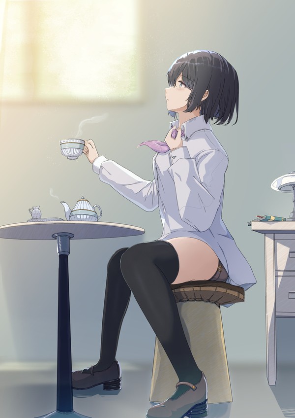 「静かな午後、紅茶の湯気。」
