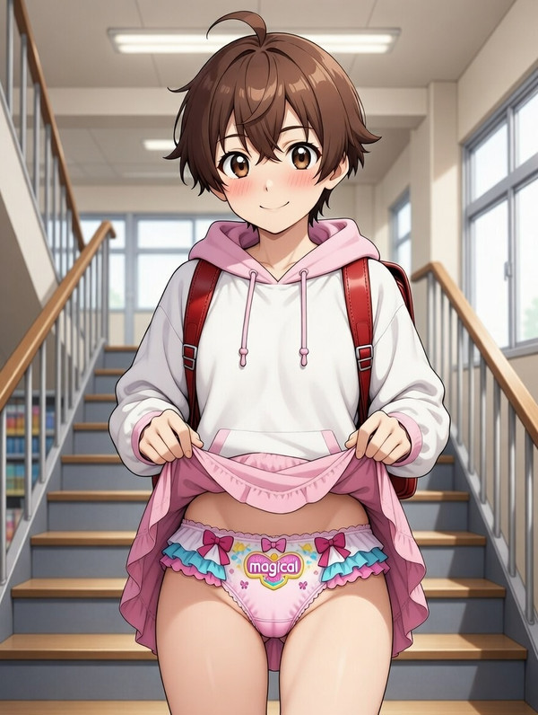 女児パンツを見せる男の娘