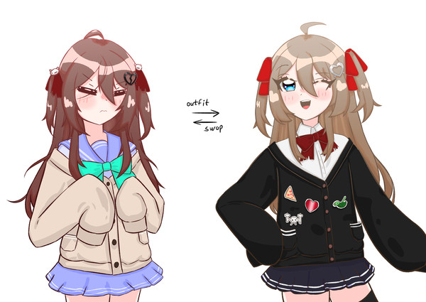 Twins outfit swap!
