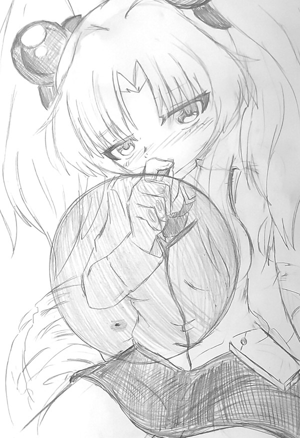 風船を膨らますルリルリ