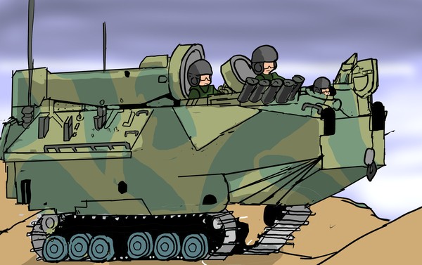 陸上自衛隊のAAV-7水陸両用車
