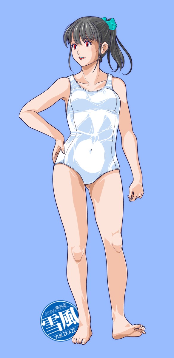 white swimsuit