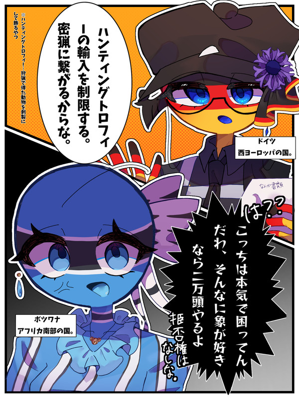ドイツとボツワナと象