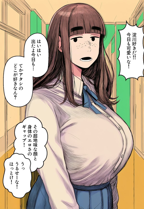 面長地味顔女子は身体がエロい