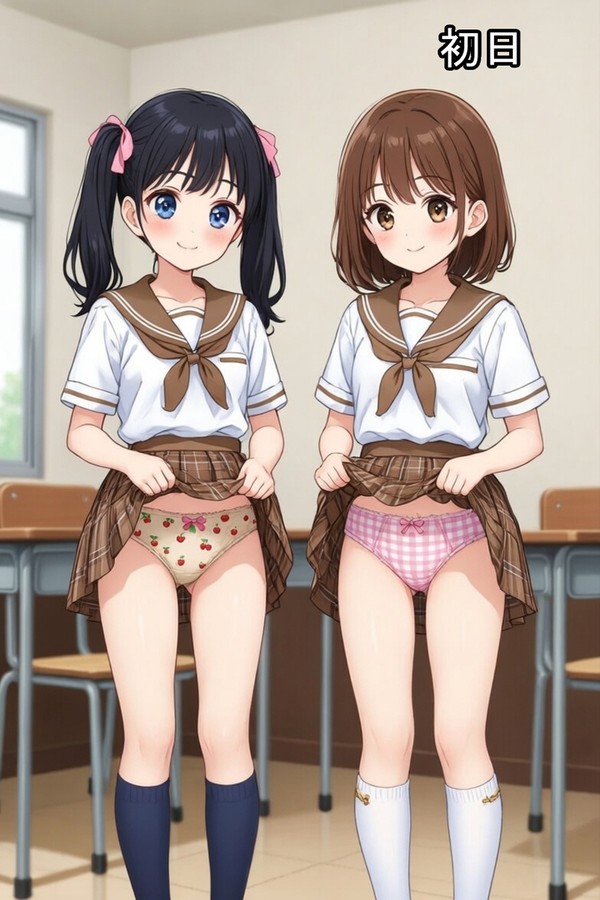 クラスメイト2人をアイスやゲームで釣ってぱんつを見せてもらう裏技