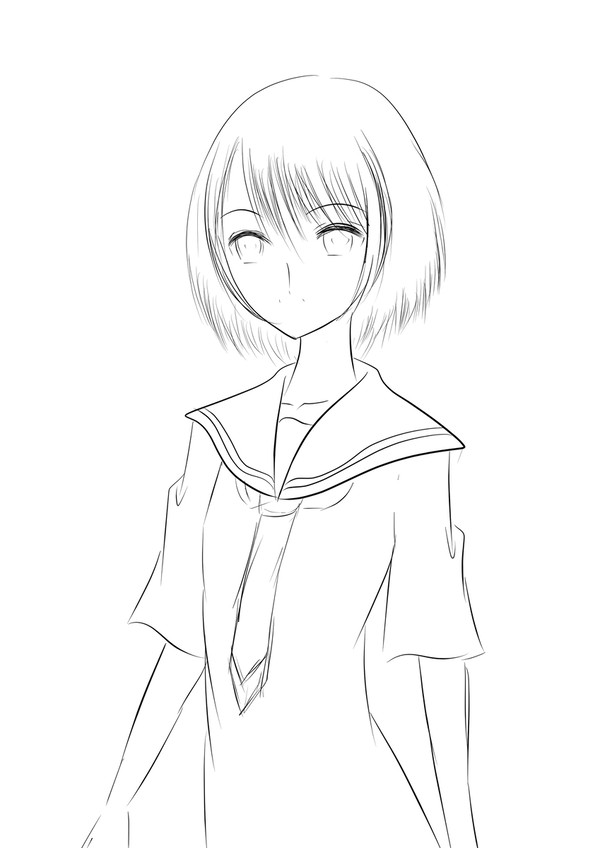 女の子線画
