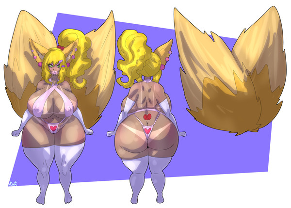 COMM: Twin Tailed Kitsune Girl