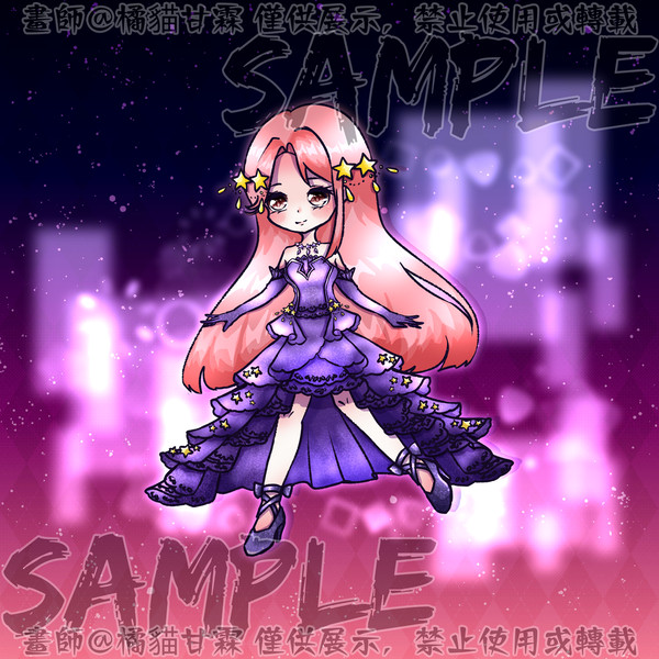 【委託展示】Q版全身方型插畫 - 1/1