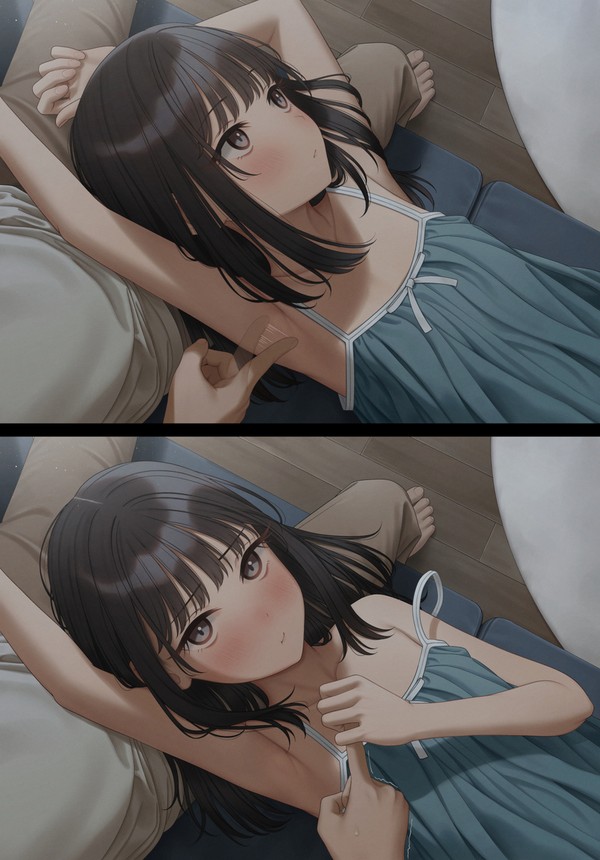 テレビを見てる無防備な妹