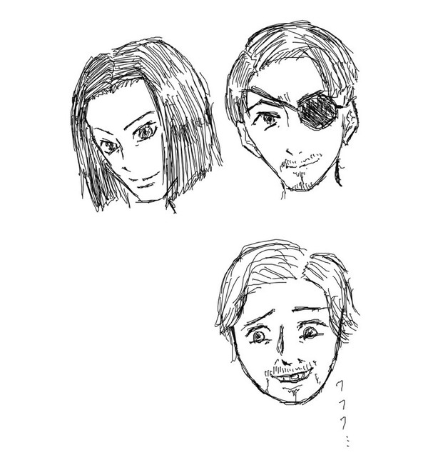 絵チャで描いた龍が如くキャラたち