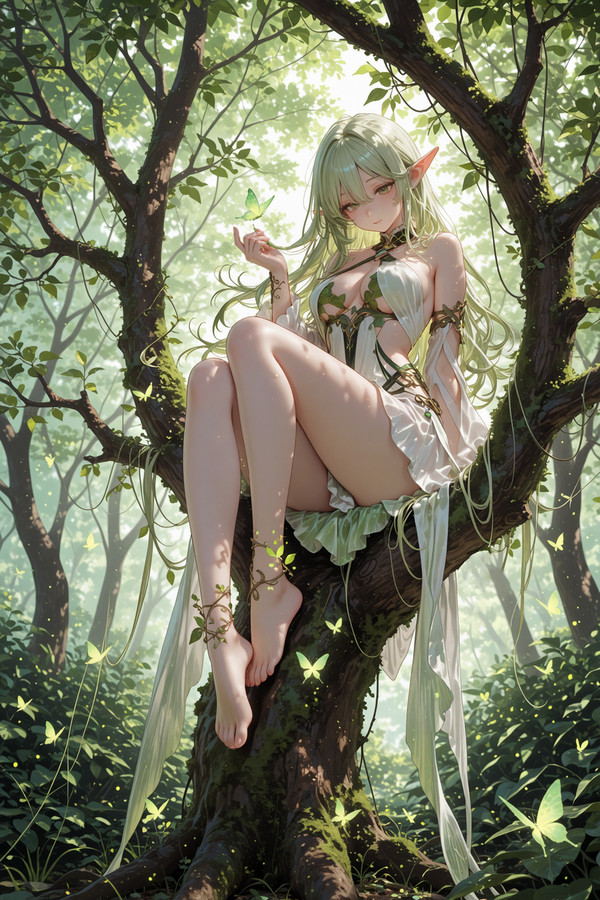 森のエルフ娘🌿蝶🦋