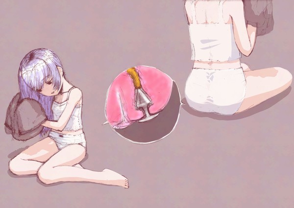 ♡プラグで貯めうんち♡チノさん♡風呂上がり(ラフ)