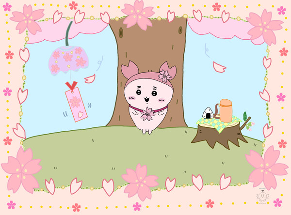 桜とカニちゃん