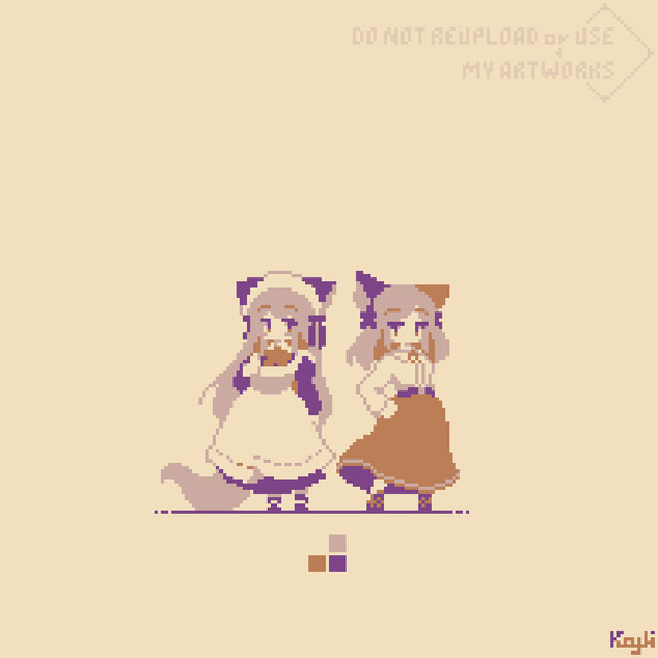 4色で描いた二人