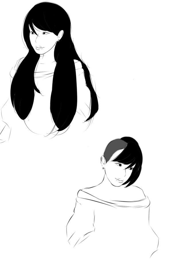 different hairstyle