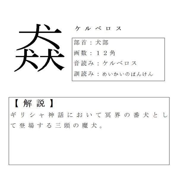 いろんな漢字