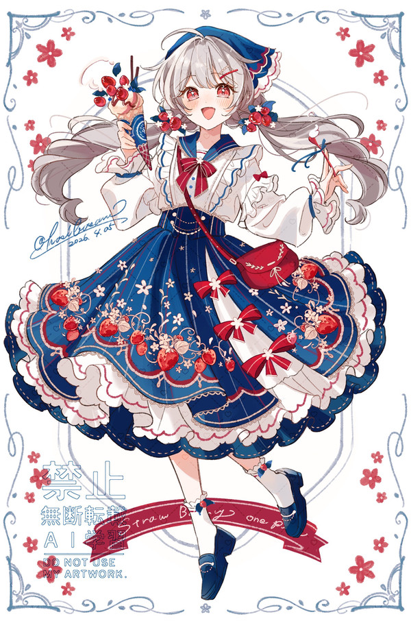 春のいちご摘みワンピース🍓