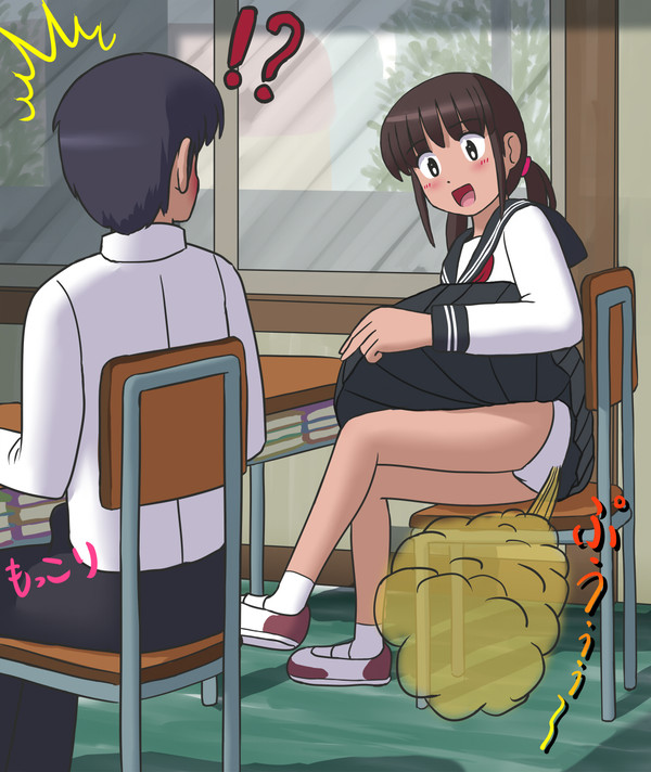 授業中におならしてくる隣の女子!?