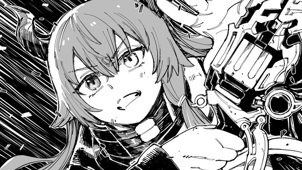 白黒イラストのコミッション2