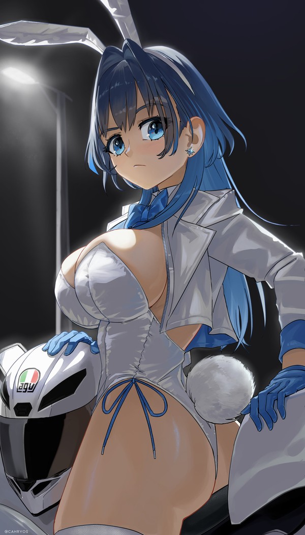Kronii Bunny in Motorcycle
