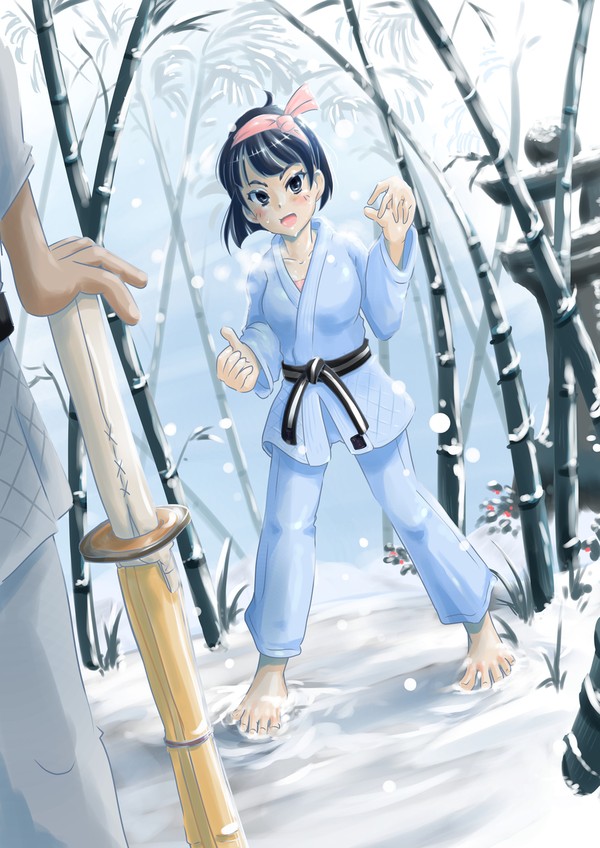 柔道少女(番外)~雪の中の寒稽古~