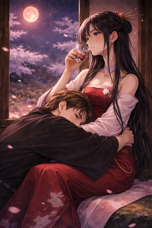 夜桜が綺麗ですね〜どうでもいいイメージイラストです。その6