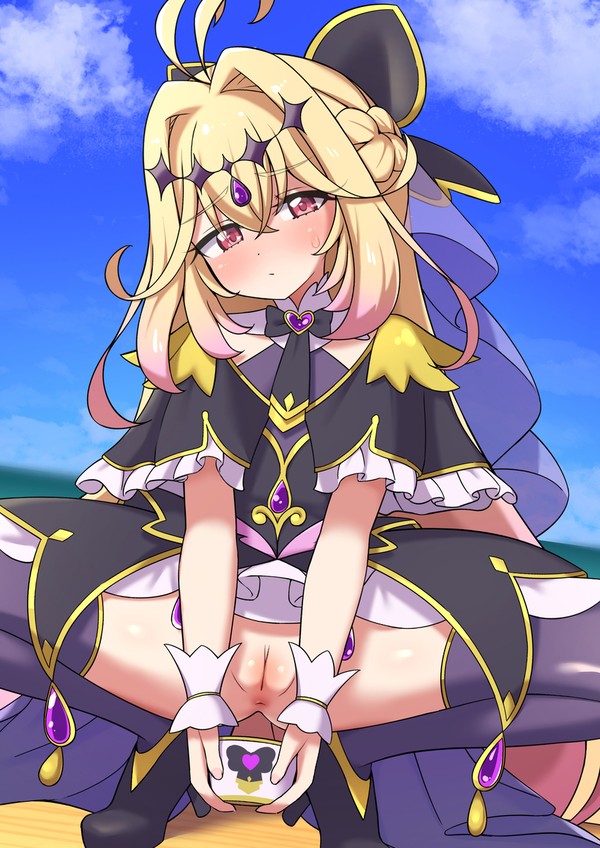 特製チョコアイスをくれるキュアアルカナ・シャドウ