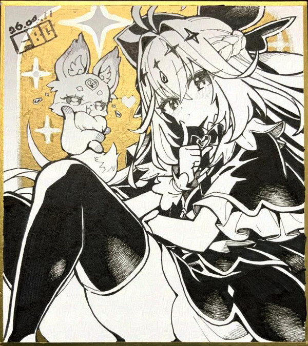 手描きミニ色紙 キュアアルカナ・シャドウ