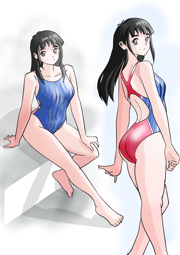 競泳水着の練習