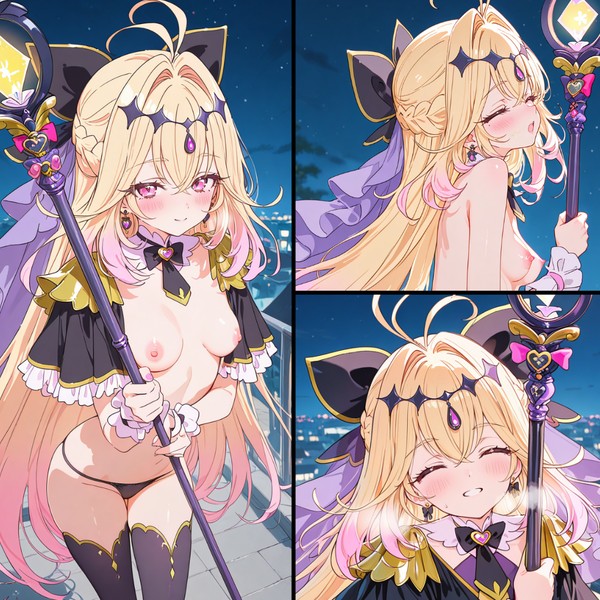 夜の屋上でキュアアルカナ・シャドウとえっち