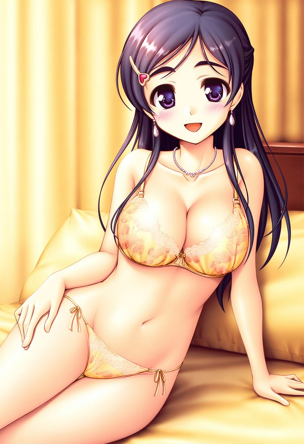 ほのたん、花柄下着