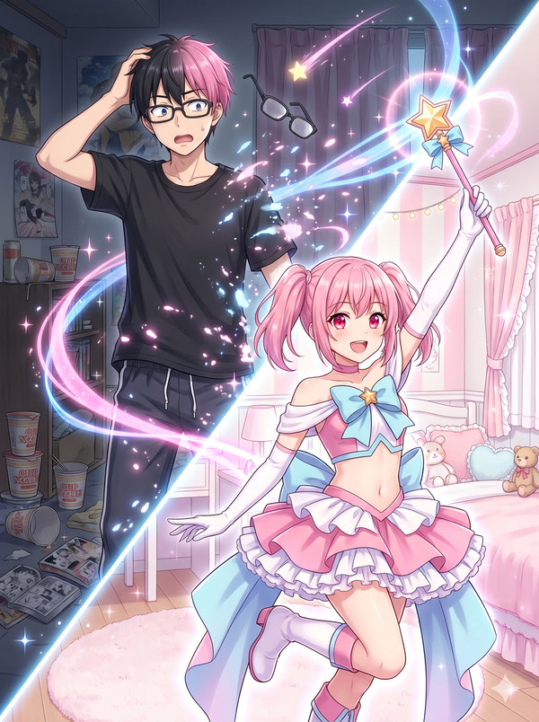 【TS変身】魔法少女スターライト・パステル - 汚部屋からの覚醒