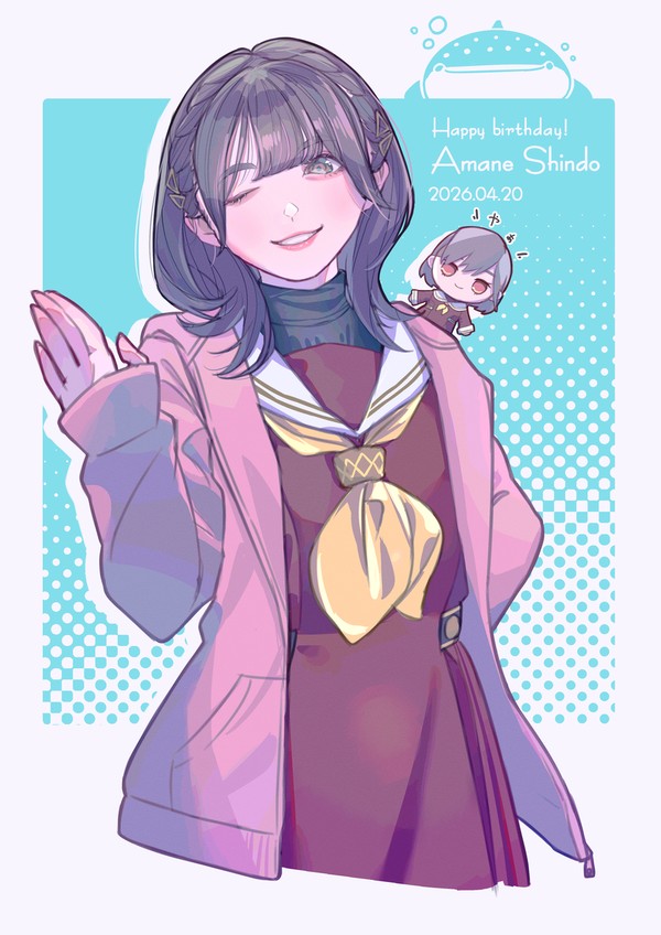 進藤あまねさんバースデーイラスト2026