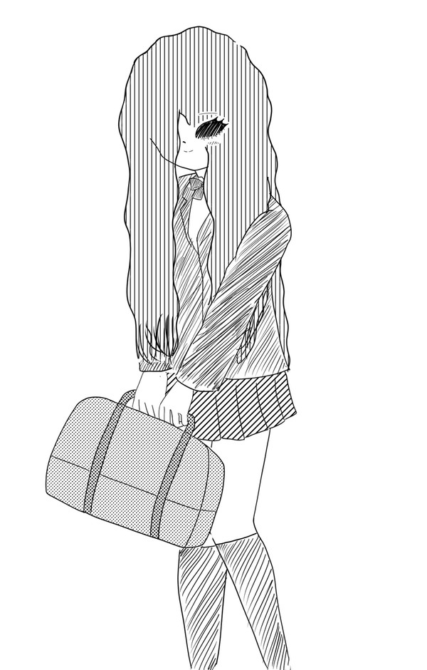 幽霊さんの制服姿（落書き）