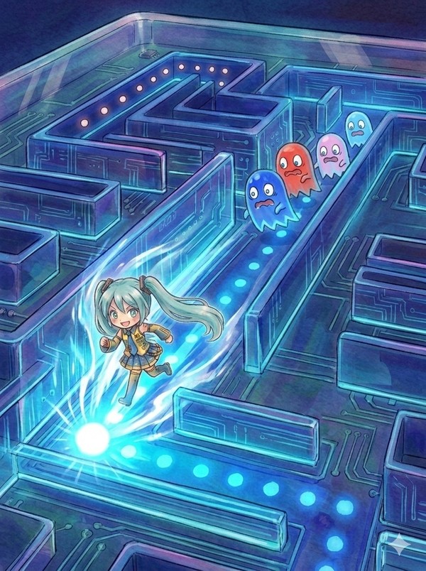 初音ミクとパックマンコラボ的な