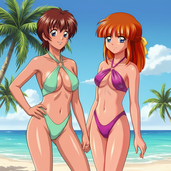 大胆な水着ソフィアとハンナ