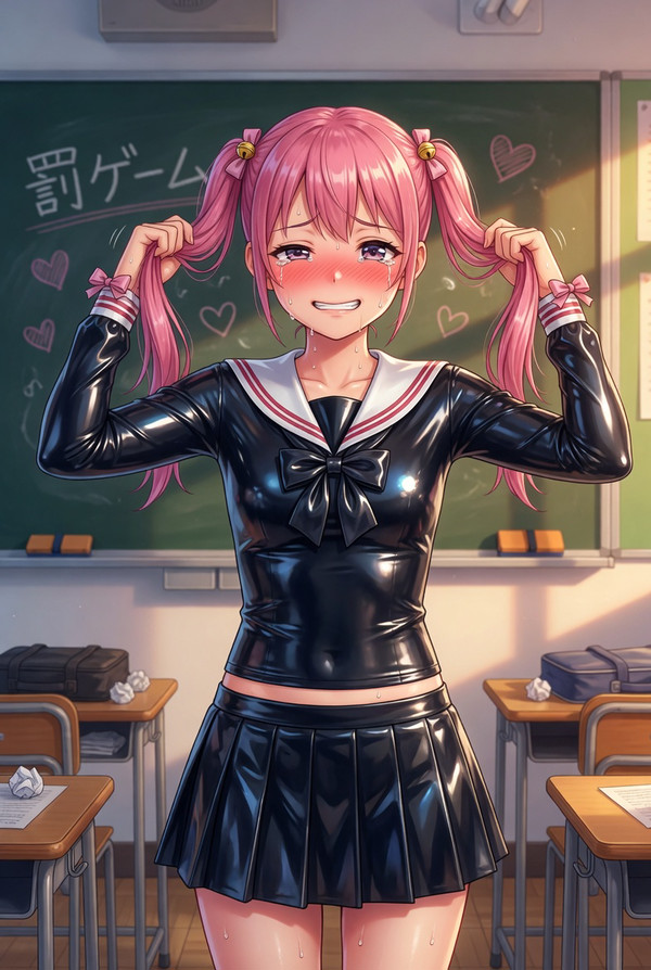【今日のお題:手ツインテ】屈辱のあざとポーズに泣く男の娘