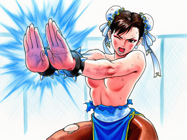 全てを賭けた最後の気功拳で勝利し力尽きた春麗