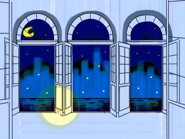 窓辺　夜