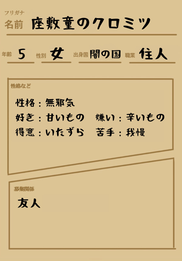 【ファンタズマ】クロミツ【キャラシ】