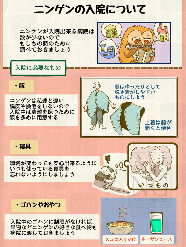 【ニンゲンの飼い方】図鑑『ニンゲンの入院について』 - 1/1