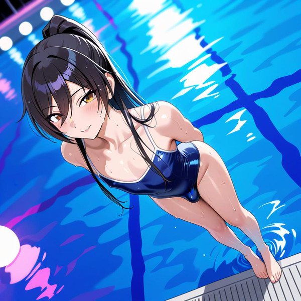 男の娘化白瀬咲耶&スク水inナイトプールvol.4