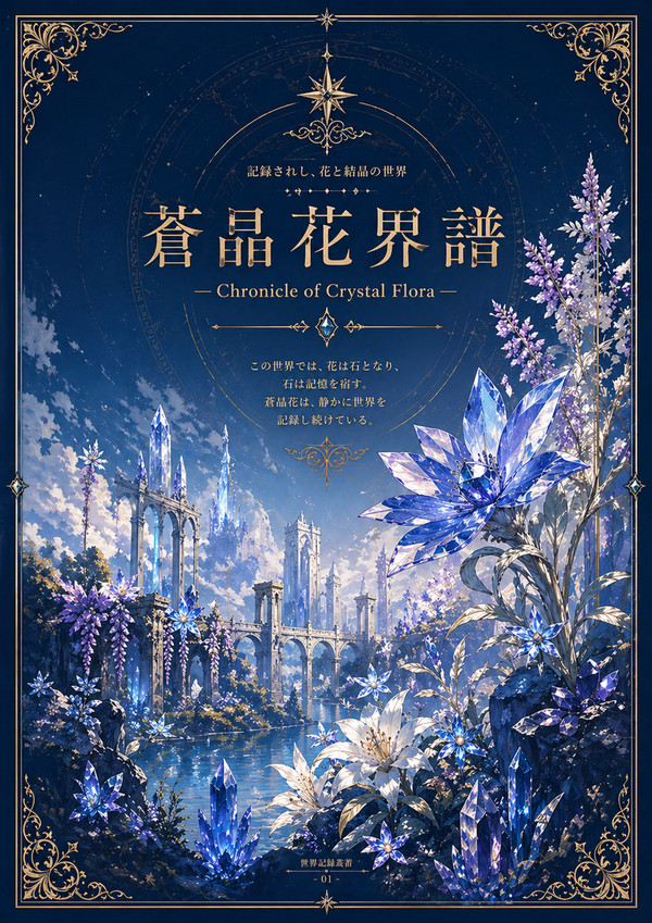 【AI】蒼晶花界譜【イラスト】