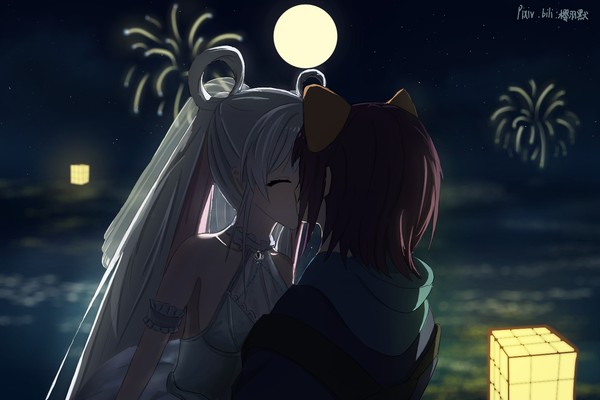 kiss·婚纱·烟花 - 1/1